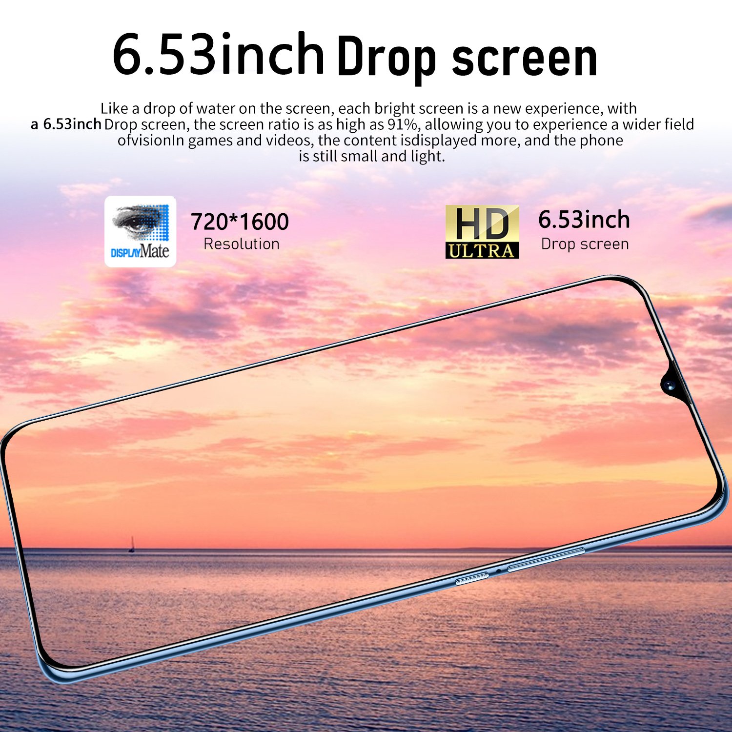 Fast Charge 6.5INCH Phone Global Version Smartphone 3GB+64GB Android10 Cellphones Original Unlocked 4G LTE Gaming Mobile phones
